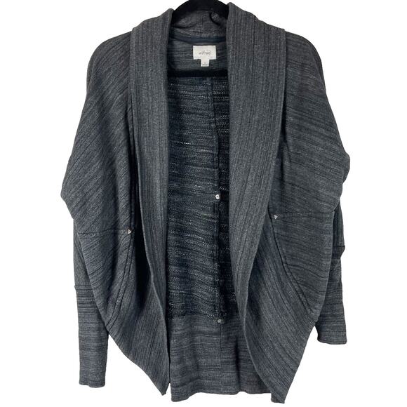 Aritzia Wilfred Diderot Cardigan Sweater Womens Small Gray Modal Blend Oversized - Picture 1 of 13